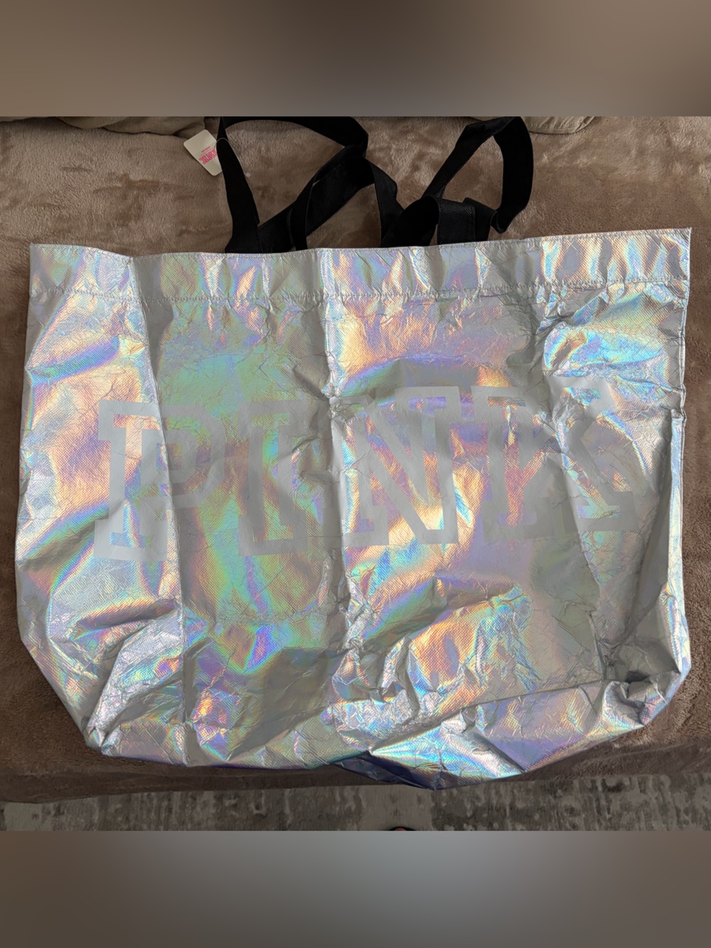 ⚡️🎉$5 for $25🛍️‼️
PINK Iridescent Tote Bag with Black Handles